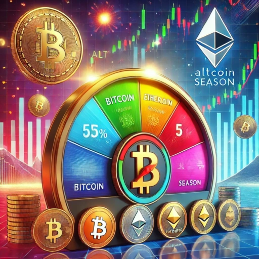 An informative and visually engaging illustration representing the Altcoin Season Index